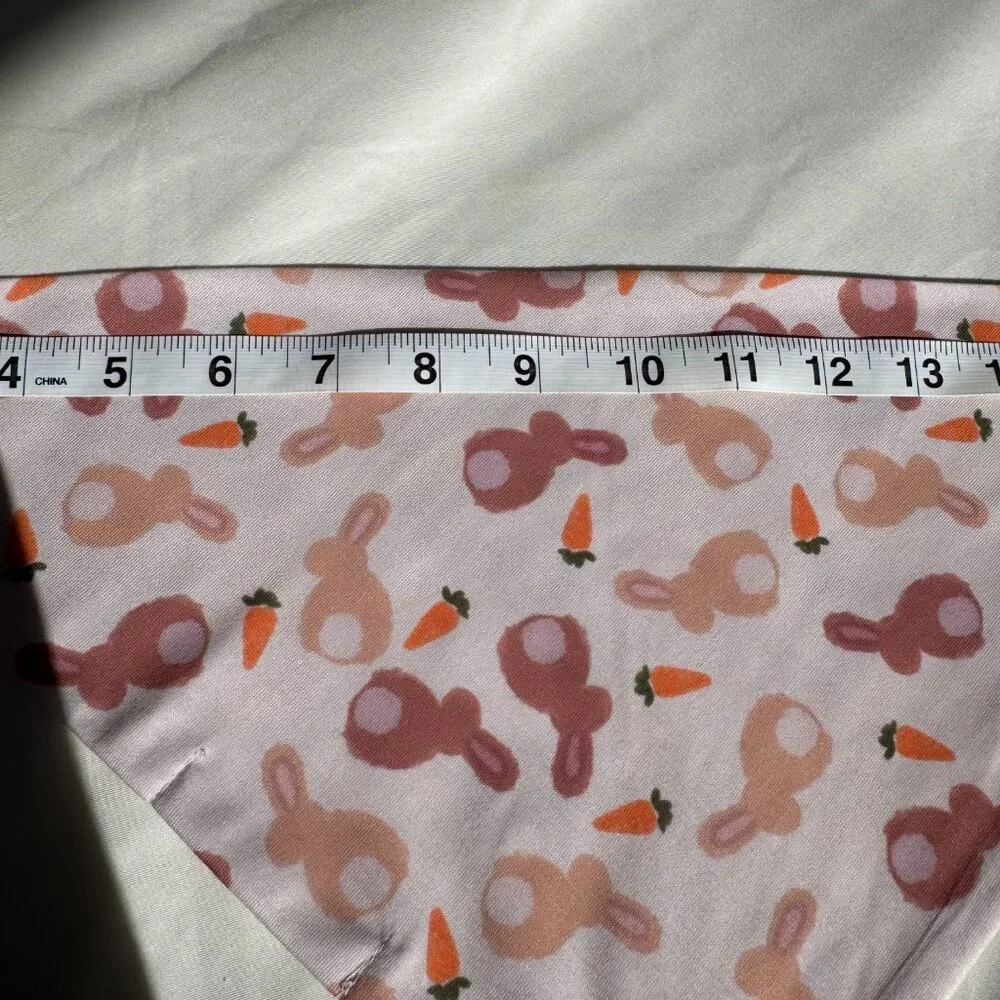NWT Loic by Design Bunnies & Carrots Pattern Easter Dog Bandana, Light Pink, M